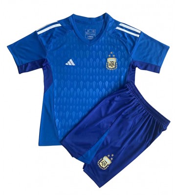 Argentina Målvakt Bortaställ Barn VM 2022 Kortärmad (+ Korta byxor)